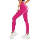 SINOPHANT High Waisted Leggings for Women - Full Length & Capri Buttery Soft Yoga Pants for Workout Athletic(Full Rose Pink,XXL)