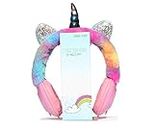 Azotiquee Multi Fur Over Ear Wired Headphones with Adjustable Headband 3.5 mm Jack & with Mic For Kids