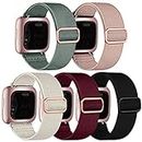 chinbersky 5 Pack Strap Compatible with Fitbit Versa 2 Straps/Fitbit Versa Strap for Women and Men, Soft Adjustable Stretch Nylon Sport Replacement Band for Fitbit Versa 2/Versa/Versa Lite/SE