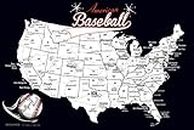 Baseball Stadium Map - Sports Gift for Baseball Fans