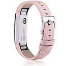 Vancle Compatible for Fitbit Alta HR wristband and Fitbit Alta wristband, soft leather strap replacement strap for Fitbit Alta/Fitbit Alta HR (pink)