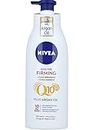 NIVEA Q10 Aceite de Argán Body Milk Reafirmante + Hidratante (400 ml), loción corporal vitamina C, crema hidratante corporal reafirmante, mejora la elasticidad en 10 días