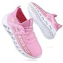 OVEKOS Girls Sneakers Ultra Lightweight Running Shoes Breathable Athletic Tennis Walking Shoes Pink Size 4.5