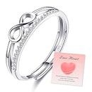 BMMYE Adjustable Silver Rings for Women S925 Sterling Silver Thumb Rings for Women Girlfriend Wife Mother Daughter Rings