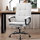 BASETBL F028 Executive Chair Home Computer Fabric Chair, Skin-Friendly Fabric Breathable Double-Layer Padding Excellent Support, Stylish Office Chair (Gray)