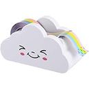 GBTUPOKW Tape Desk Dispenser Cute Tape Dispenser Cloud Tape Cutter with Rainbow Novelty White Tape Dispenser Holder for Home School Office Stationary Packaging Wrapping Craft Supplies