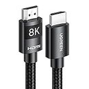 UGREEN HDMI 2.1 2M Cable 48Gbps Ultra High Speed 8K HDMI Cable 4K 240Hz 8K 60Hz Nylon Braided HDMI Cord Support Dynamic HDR eARC Dolby Atmos HDCP Compatible with PS5 PS4 Xbox TV Blu-ray Projector
