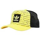adidas Originals OG Recoded 3 Stripe Life Trucker Hat (Beam Yellow/Black, One Size)