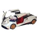 Mr.variya Exclusive Alloy Metal Pull Back Die-cast Car 1:24 Big Pagani Huayra Toy Car Diecast Metal Pullback Toy car with Openable 6 Doors, Light Music Boys Gifts Toys (1/24 Pagani - White)