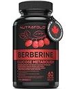 Berberine Supplement - Max Potency 600MG Per Capsule - Supports Healthy Blood Sugar Levels Through Efficient Metabolism Of Glucose (Sugar) And Lipids (Fats) - 60 Capsules