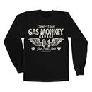 Fast N' Loud Officially Licensed Gas Monkey Garage 04-Wings Long Sleeve T-Shirt (Black), Medium