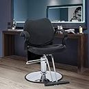 Sentiment 360 Degrees Rolling Swivel Barber Salon Styling Adjustable Hydraulic Beauty Shampoo Hairdressing Chair for Men and Women Hair Stylists, Black