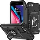 SkyTree iPhone 6 / iPhone 6s, Robotic Sliding Camera Window Shock Proof Thunder Case, Dual Layer Hybrid Armor Back Cover Case with Kickstand for iPhone 6 / iPhone 6s - Black