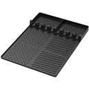 2Pcs Under Grill Mat, 40×29cm Grill Side Shelf Mat Food Grade Silicone Griddle Tools Mat Fireproof Grill Pads Fire Pit Mat BBQ Utensil Mat Counter Grill Pad Grilling Accessories for Barbecue(Black)