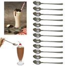 12 Pack Long Handle Stainless Spoons Mixing Ice Cream Coffee Tea Spoon Set 8"