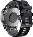 Zitel Watch Band Compatible with Garmin Fenix 6/6 Pro, Fenix 7/7 Solar, Fenix 5/5 Plus, Epix 2, Approach S62, new Forerunner 955/945/935, Replacement Straps 22mm (Black/Gray)