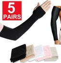 5 Pairs Cooling Arm Sleeves Outdoor Sport Basketball UV Sun Protection Arm Cover