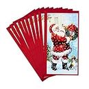 Hallmark Pack of Christmas Money or Gift Card Holders, Santa and Dog (10 Cards with Envelopes), 799XXH5219