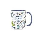 Purely Home Grandad's Gardening Mug - Gardening White & Blue Coffee/Tea Gift for Gardeners 11oz