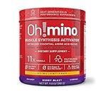 Oh!mino Amino Acid Energy Blend - Sugar-and-Stimulant-Free, Pre-Post Workout Powder, BCAA Amino Acids, Workout Recovery Drink, Muscle Synthesis Activator, Berry Blast, 280 g, 40 Servings