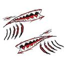 COMBR Pack 2 Shark Teeth Mouth Stickers Decals for Fishing Boat Surfboard Jet Ski Car Truck Aircraft