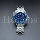 Custom Made SUB Diver 300M Style Watch Auto Movement Blue/White Inserts