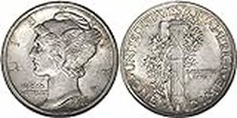 Rare United States USA 1916-D Mercury Dime Restrike Silver Color Coin. Discover Now!