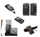 DFV mobile - Magnetic Genuine Leather Holster Executive Case Belt Clip Rotary 360 Compatible avec Samsung Galaxy S5 - Black