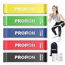 PROIRON Resistance Loop Bands,Exercise Bands Set of 5 Rubber Latex Resistance Band with 5 Different Resistance Levels with Carrying Bag