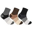 Supersox Men's Striped Compact Combed Cotton Ankle Length Office Wear Socks (Multicolour, Free Size)- Pack of 3