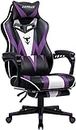 Zeanus Gaming Chair for Adults Purple Gaming Chairs Reclining Computer Chair with Footrest for Heavy People Gamer Chair with Massage Ergonomic PC Gaming Chair Racing Chair for Gaming Big and Tall
