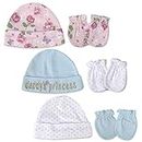Baby Hat and Mitten Set 0-6 Months, Baby Caps and Anti Scratch Mittens Set for Babies, Infants, and Newborn Baby Boy, Baby Girl 3 Pc Outfits (Daddy's Princess)