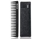 HYOUJIN 601 Black Carbon Wide Tooth Comb,100% Anti static 230℃ Heat Resistant,Detangling Comb,Detangler Hair Comb for Long Wet hair Hair Straighten Curly Hair