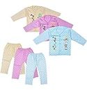 Shyamcollections Baby's Boy's Girl's 100% Cotton Vests, Jhabla T-Shirt with Pyjama Pant Dress for Kids | Set of 3 | Full Sleeves Infant Toddler New Born Baby Clothes | Size - 0 Months UP to 4 Year (12-18 Months)