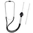 Swpeet 2Pcs Automotive Stainless Steel Mechanic Cylinder Stethoscope Engine Stethoscope Kit Includes Rubber Ear Buds Probe Tube, Diagnostic Tool for Cars, Trucks and Motorcycles, Engine Tester (Black)