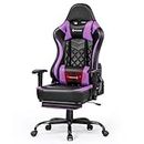 Gaming Chair for Adults Gaming Chair with Footrest Office Chair Computer Chair Ergonomic Racing Style PU Leather Reclining Desk Chair with Massager