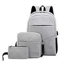 SSWERWEQ Zaino Uomo 3pcs Backpack Set Shoulder Bag Men Women Laptop Backpack Small Pocket for Outdoor Camping Travel Fits Up to