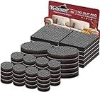 Yelanon Non Slip Furniture Pads -56 pcs（1+2）” Furniture Grippers, Non Skid Furniture Legs,Self Adhesive Rubber Furniture Feet, Anti Slide Furniture Hardwood Floor Protector for Keep Couch Stoppers