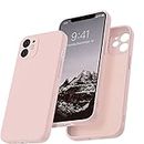 LOXXO® Square Candy Liquid Silicone iPhone Case Cover for iPhone 11, All Cube Series with Microfiber Lining Compatible iPhone 11 (6.1 inch) (iPhone 11, Pink)
