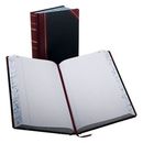 BOR9500R Record/Account Book, Record Rule, Black/Red, 500 Pages, 14 1/8 x 8 5/8