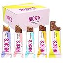 NICKS Favorita Mix de Chocolate con Barritas Keto Dieta Snacks Sin Azúcar Añadido Low Carb Caramelos Dulces Sin Gluten (12 x Chocolatinas)