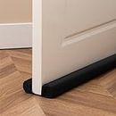 Sunolga 30 Inches Waterproof Door Draft Stopper, Adjustable Twin Under Door Draft Noise Blocker for Bottom of Doors, Black