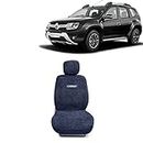 Kingsway® Towel Fabric Car Seat Covers Compatible with Renault Duster (Year 2014-2022), 100% Cotton, Grey Cclor, Complete Set of All Seats (Car Specific Front + Rear Seat Covers)