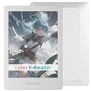 UboElfins Color E-Reader Read6 - Mini Ebook Reader with 6” E-Ink Screen and Wi-Fi, Adjustable Brightness for Adults, Kids & Seniors (White) (4G+64G)