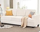 VanAcc 89 Inch Sofa, Comfy Sofa Couch with Extra Deep Seats, Modern Sofa- 3 Seater Sofa, Couch for Living Room Apartment Lounge, Beige Chenille