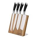 Navaris Bloc à couteaux magnétique - Bloc aimanté 23 x 22,5 cm en bois d'acacia - Range couteau de cuisine vide - Support Vertical avec aimant