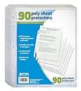 Better Office Products 90 Count Sheet Protectors, 100 Percent Poly Sheet Protectors 8.5 x 11", Top Loading Paper Protectors
