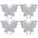 4PCS Crystal Car Stickers, Bling Butterfly Crystal Car Stickers, Butterfly Car Decals Crystal Rhinestone Car Sticker Butterfly Crystal Car Decal Sticker for Car Decoration Laptops Interior Accessories