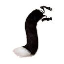 JUNBOON Faux Fur Fox Tail for Cosplay Costume Halloween Party (BW)
