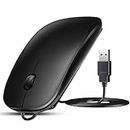 Wired Mouse, Computer Mouse for Right or Left Hand, Ergonomic Computer Mouse with Durable Clicks for PC, Computer, Laptop, Desktop, Chromebook, Notebook, Mac mice, Usb mouse for laptop Mouse (Black)
